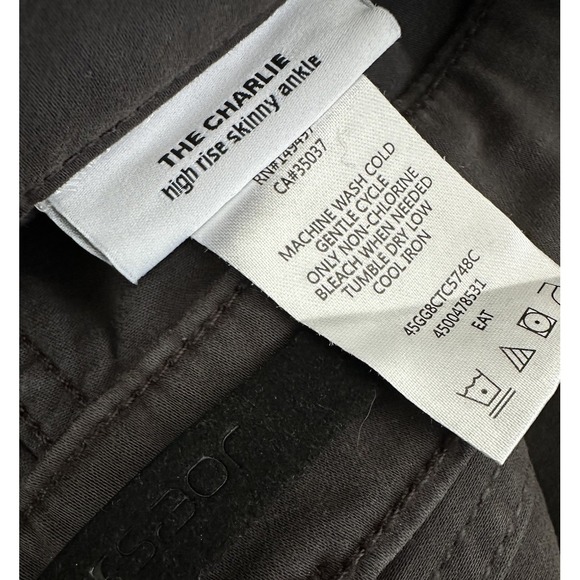 Joe's Jeans Charlie High Rise Skinny Ankle Jeans Size 25 Coated Charcoal Black - Picture 3 of 10